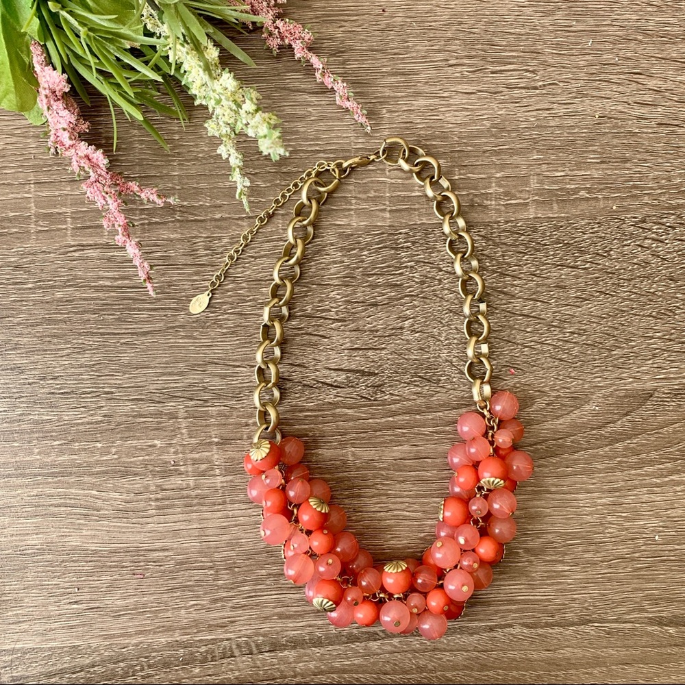 Chunky pink and gold necklace